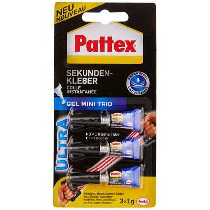 Pattex Mini tube de colle rapide 3x1g