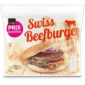 Hamburgers au bœuf suisse surgelés 12 pièces 960g