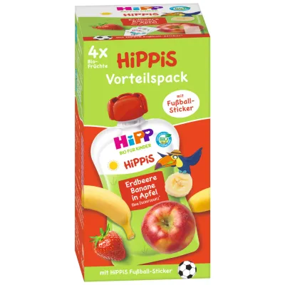 Hipp Purée de pomme, fraise &amp; myrtille bio Pause Fruit 5 mois+ 4x100g 400g