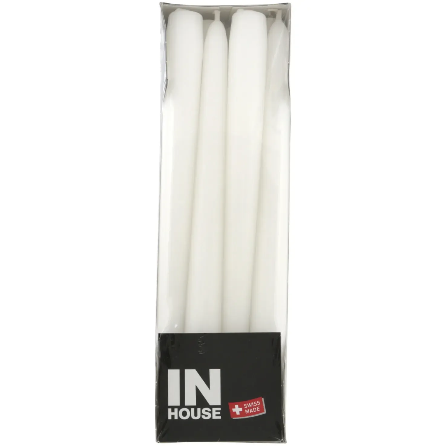 InHouse Bougies flambeaux , blanc, 2,2 x 24 cm, 12 pièces