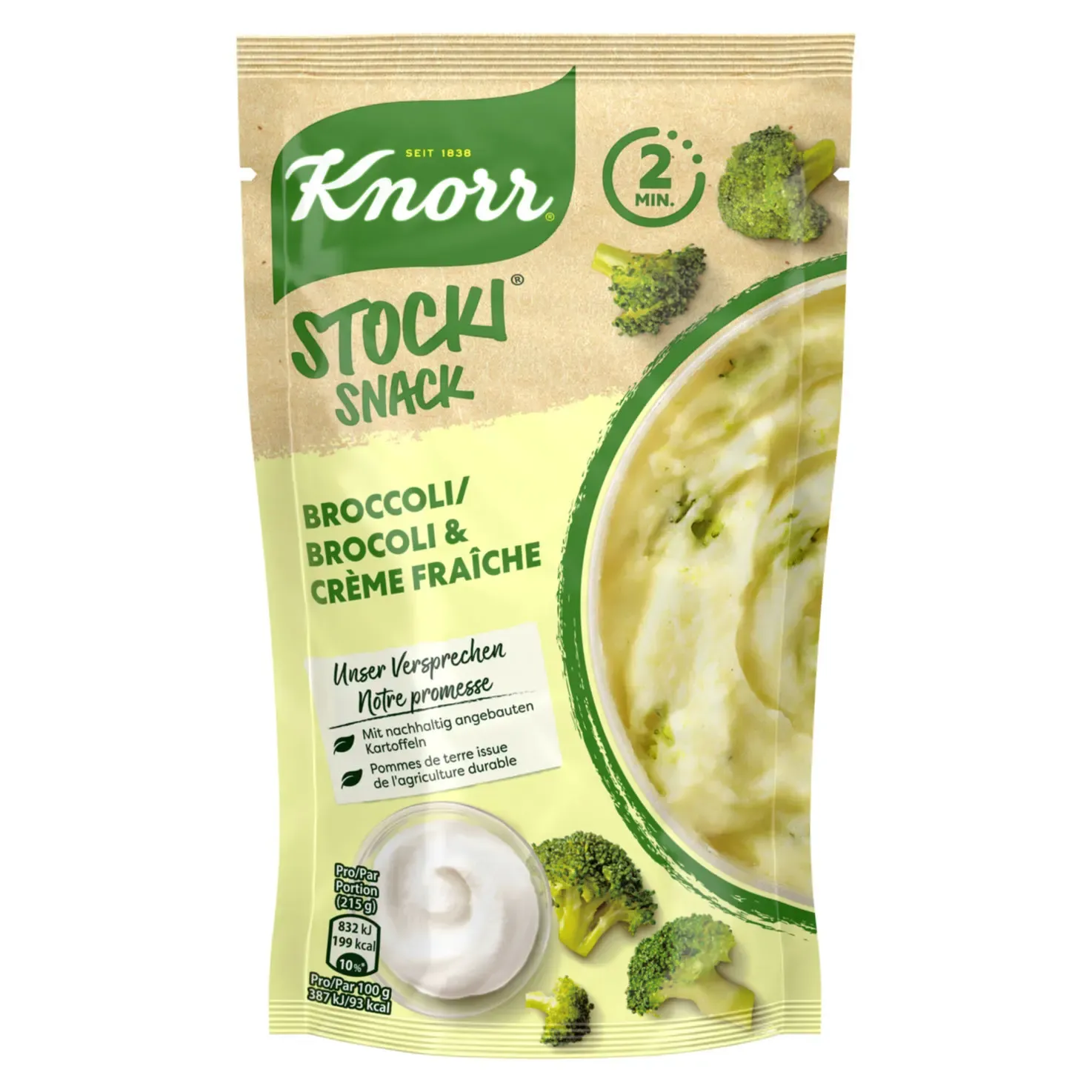 Knorr Stocki Purée pommes de terre avec brocoli &amp; crème Express 45g