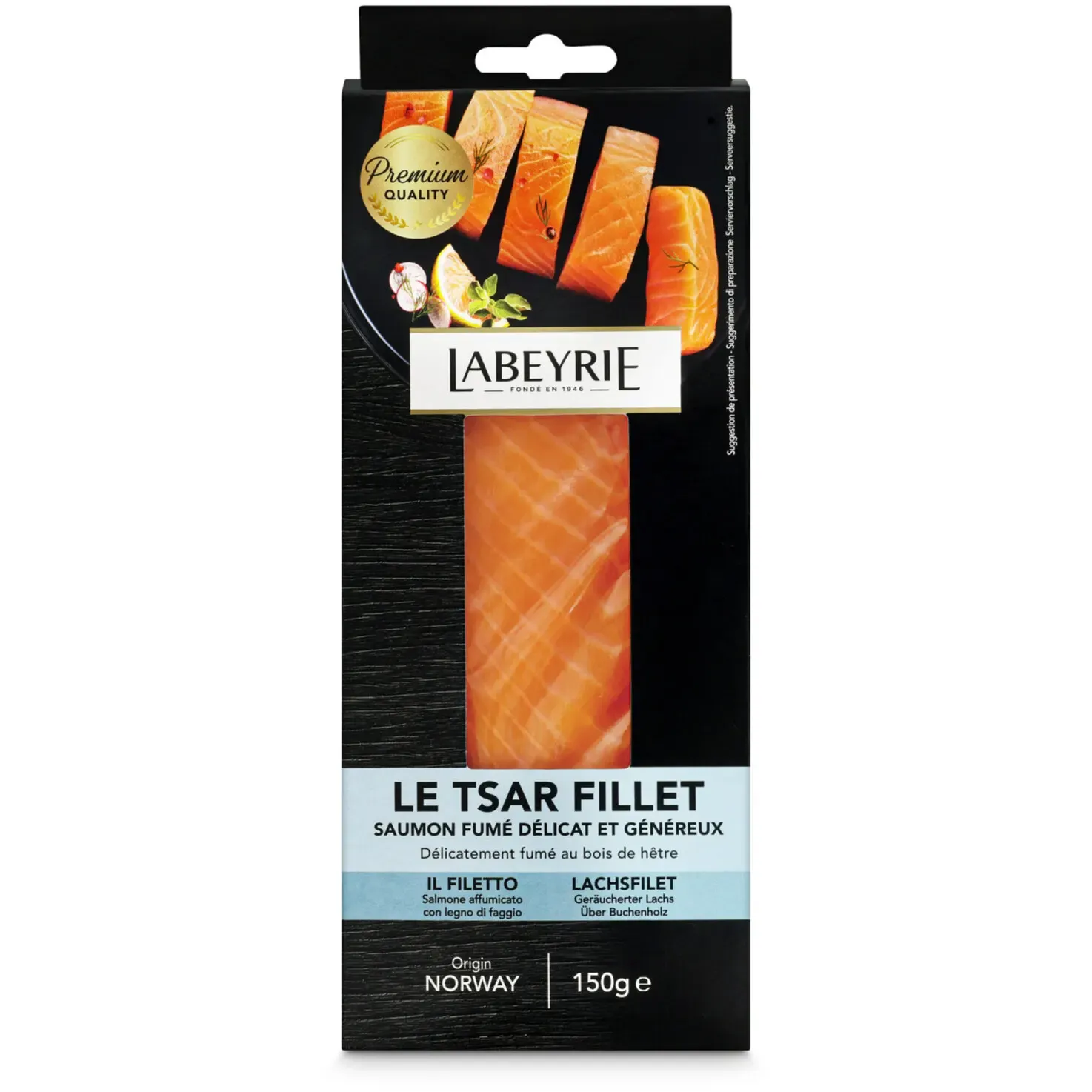 Labeyrie Filet de saumon fumé Cœur 150g