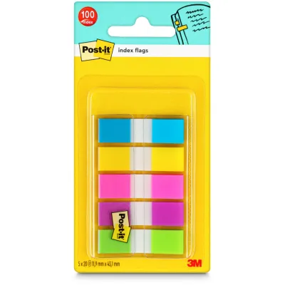 Post-it 6835CB Marque-pages couleurs néons Lot 5 x 20