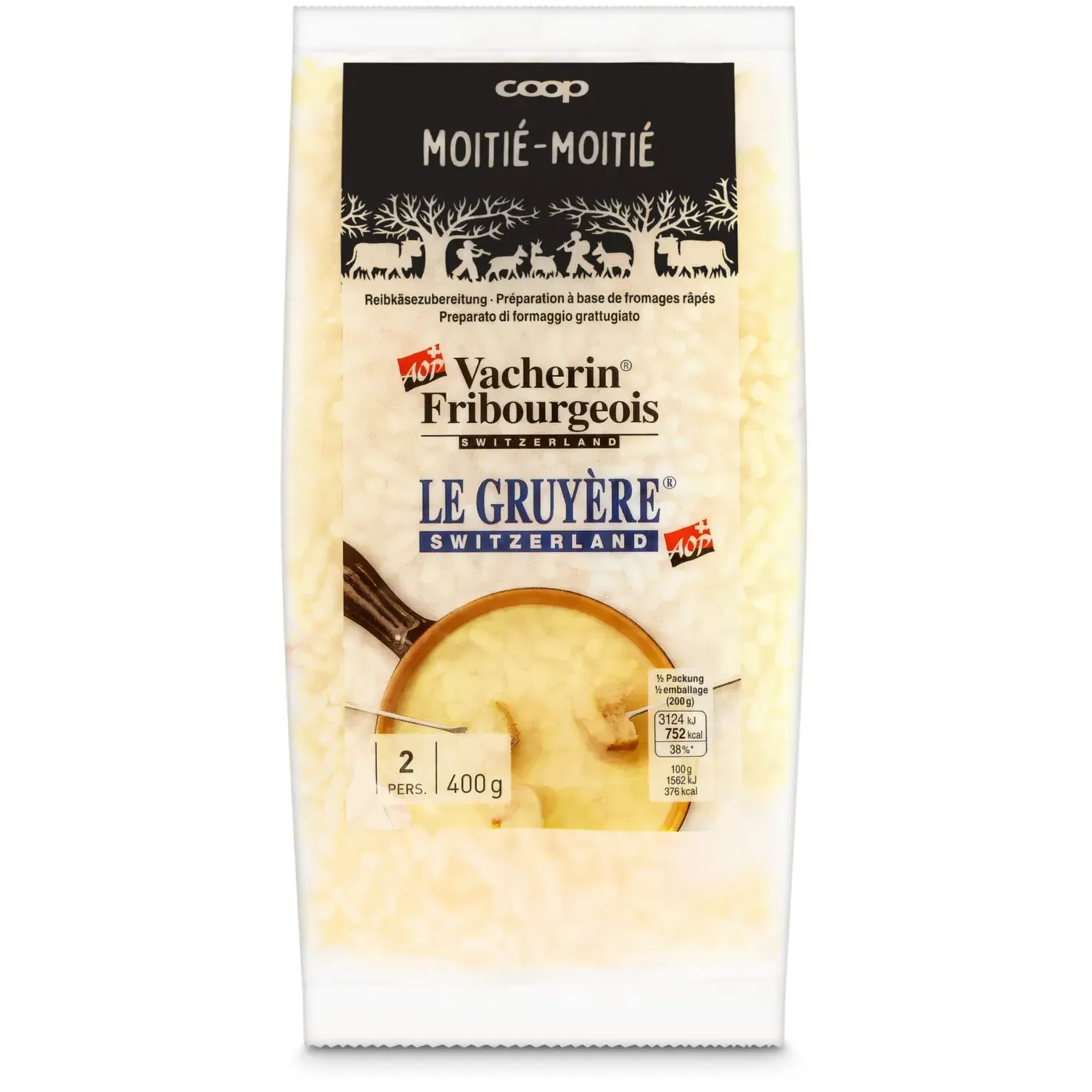 Mélange de fondue moitié-moitié 400g