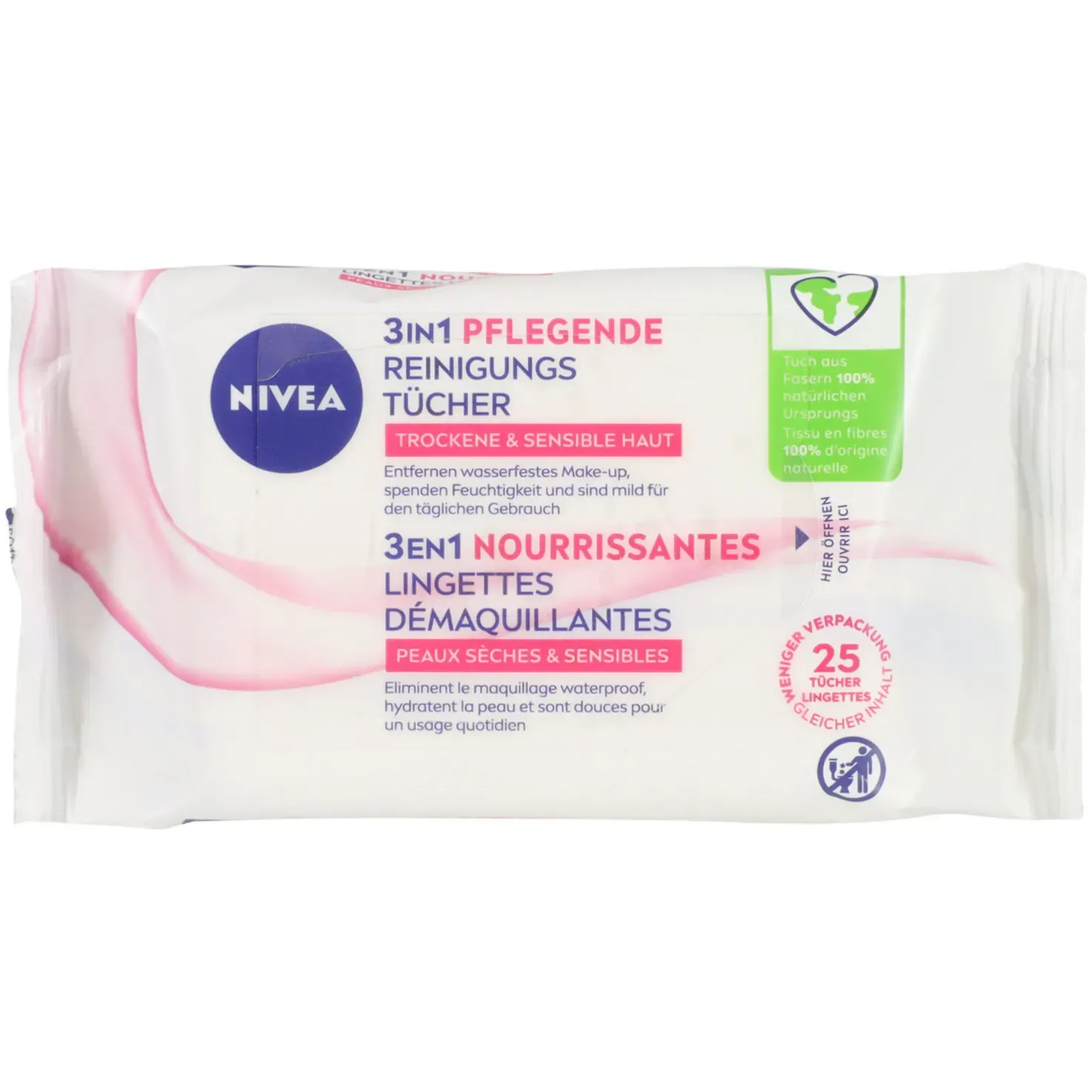 Nivea Lingettes démaquillantes 3 en 1 25 pièces