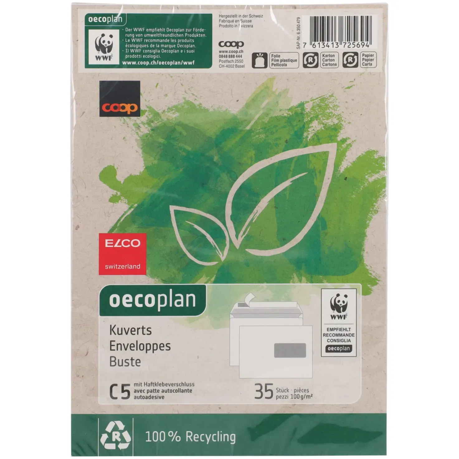 Oecoplan Enveloppes avec fenêtre droite C5 35pièces