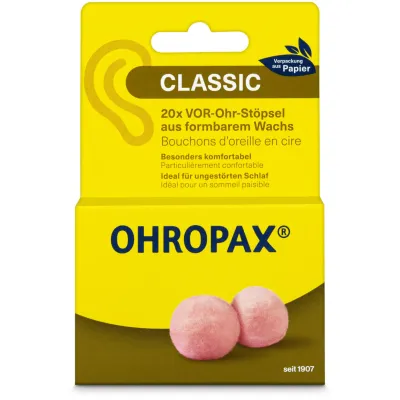 Ohropax Bouchons d&#39;oreilles classiques 20 pièces