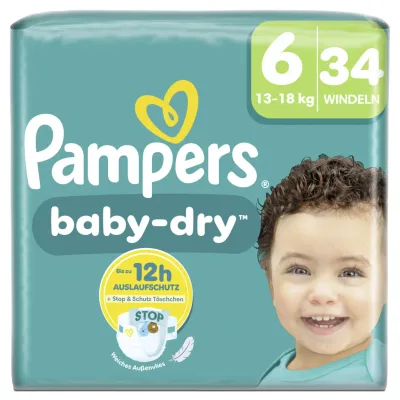 Pampers Couches Baby Dry Gr. 6 Extra Large 13-18kg 34pièces