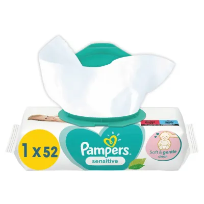 Pampers Lingettes humides Sensitive 52 pièces