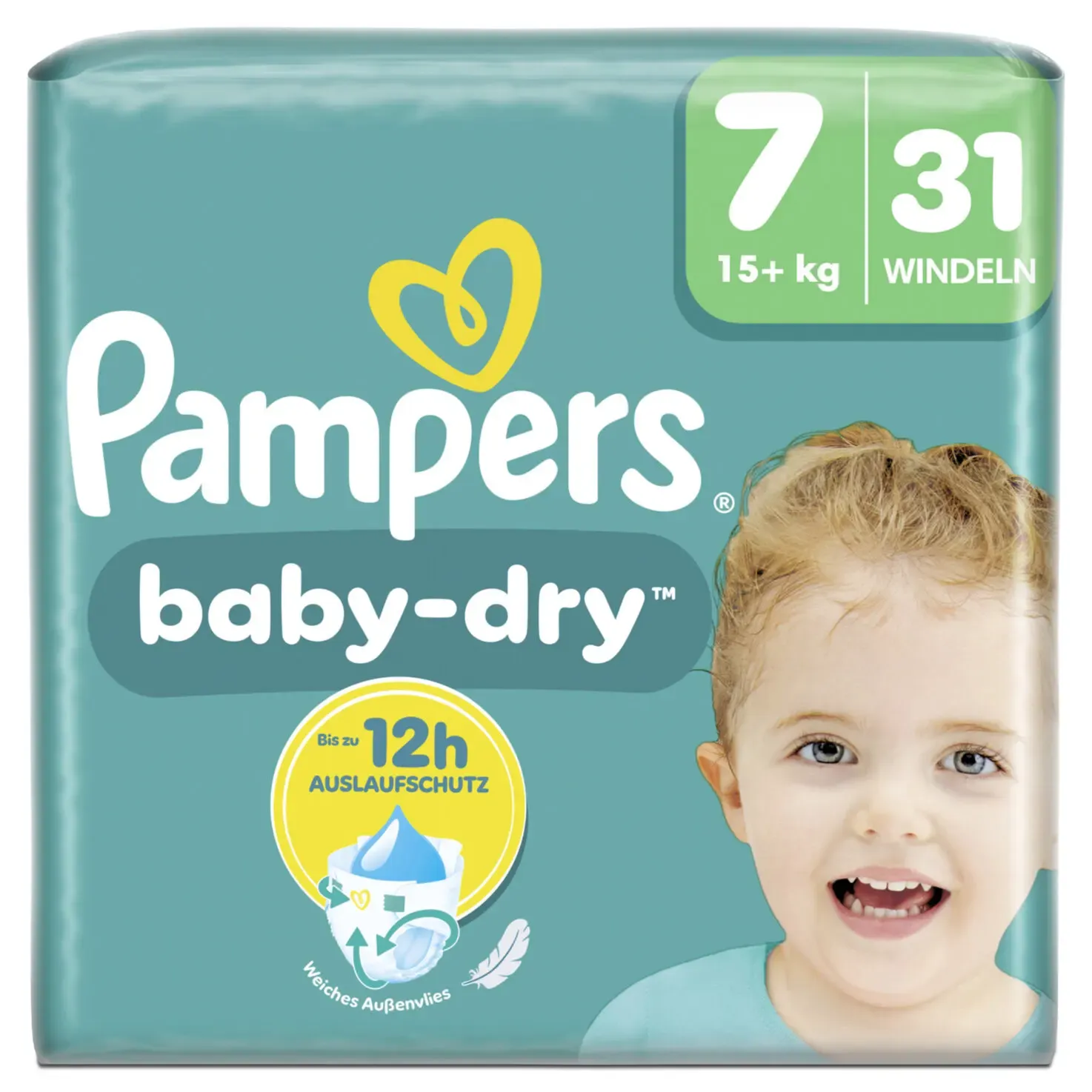Pampers Couches Baby Dry Gr. 7 Extra Large 15+ kg 31 pièces