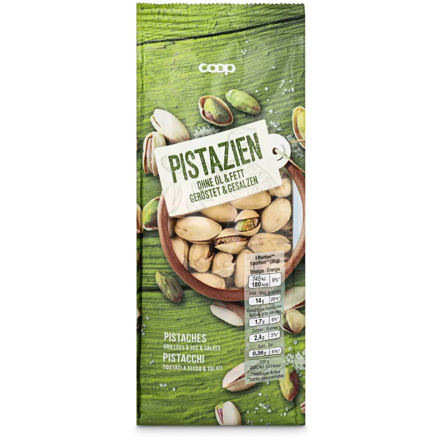 Pistaches grillées &amp; salées sans huille ni gras 250g