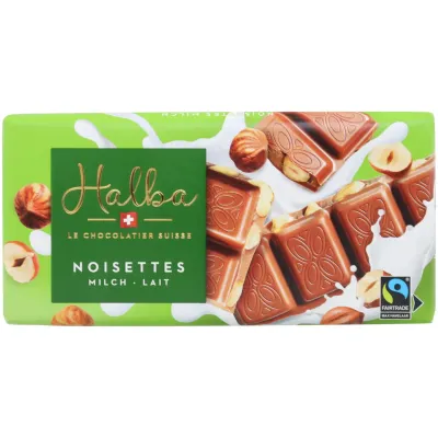 Plaque de chocolat au lait &amp; noisettes 100g
