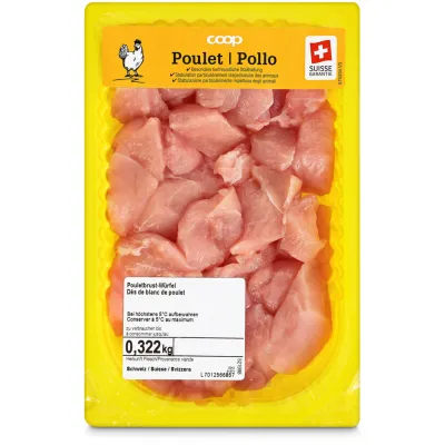 Poitrine de poulet en dés premium env. 320g