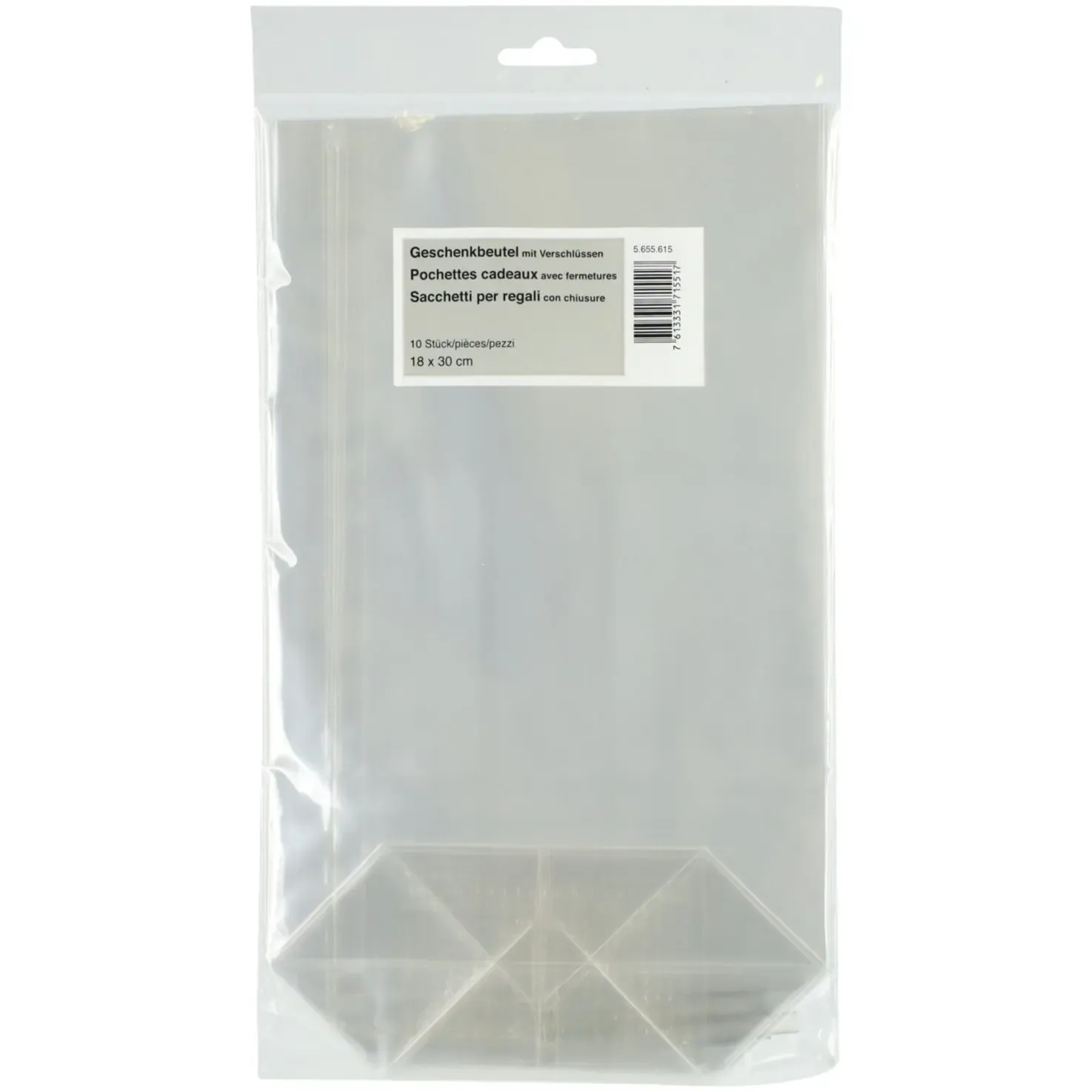 Sachets pour pralinés transparent 18x30cm 10 pièces