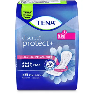 Serviettes pour fuites urinaires Maxi Discreet Protect+ Tena 6 pièces