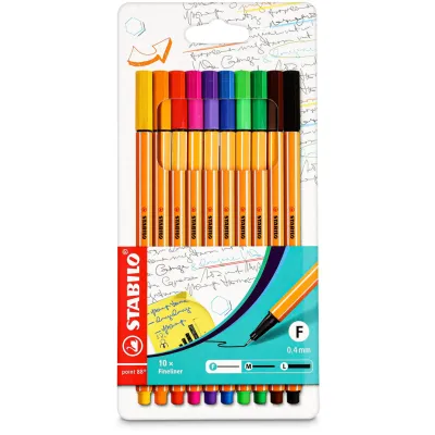 Stabilo Stylos feutres Point 88 10 pièces