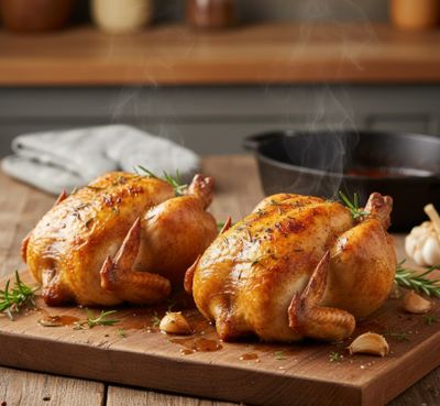 POULET CHAUD. Prêt à consommé