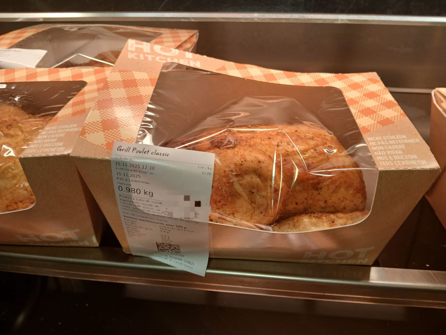 Grill poulet entier classic au four, prêt à consommé. environ 900 g