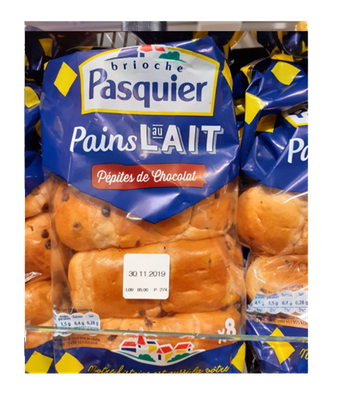 Pasquier Pain Lait Pépites Chocolat 8pce 1x280g