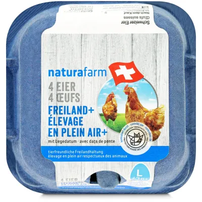 Oeufs élevage en plein air 63g+ 4 pièces
