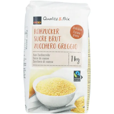 Fairtrade Sucre brut gros grains 1Kg