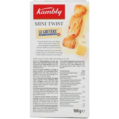 Kambly Mini Twists au fromage &amp; beurre 100g