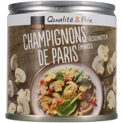 Champignons de Paris émincés en conserve 114g