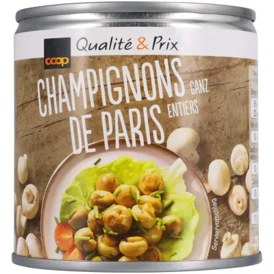 Champignons de Paris entiers en conserve 114g