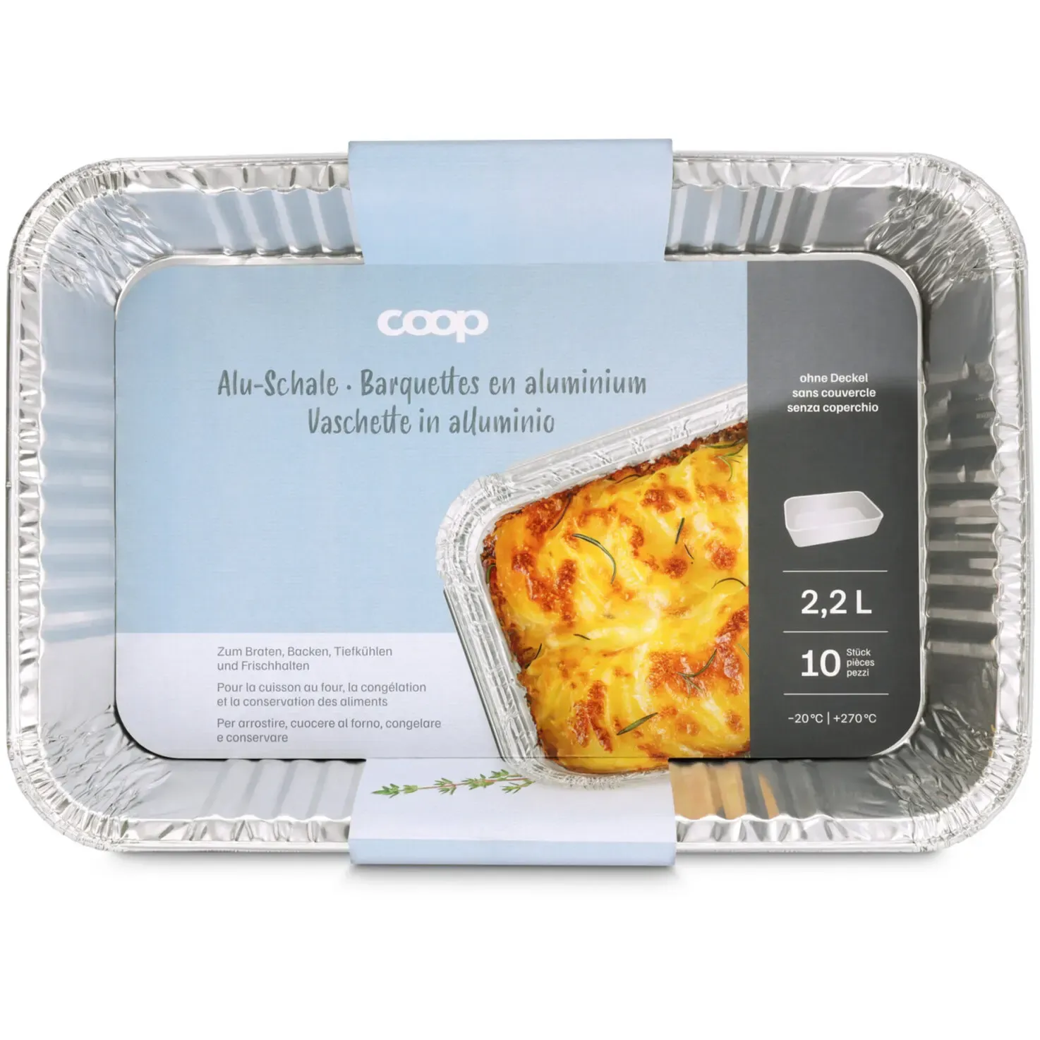 Barquettes en Alu 2.2L / 10 pièces