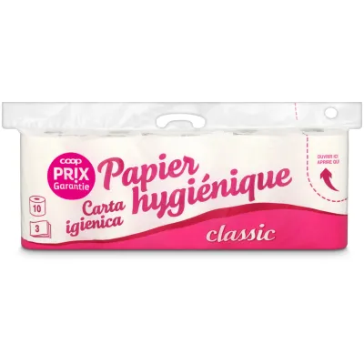 Papier hygiénique 3 épaisseurs 10 rouleaux