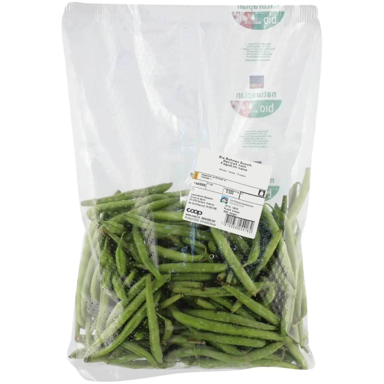 Haricots verts bio 500g