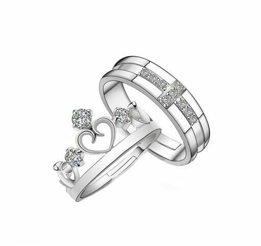 Trendy Elegant Sterling Silver Couples Finger Ring