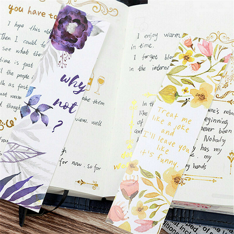 30Pcs/set Beautiful Flowers Bookmarks