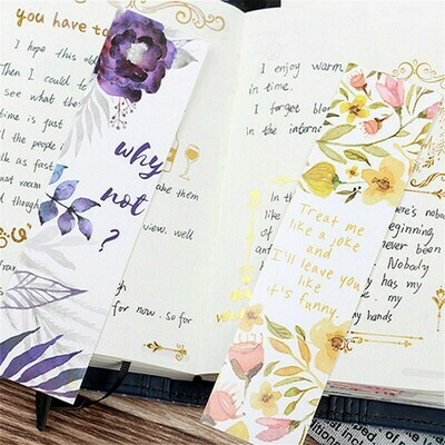 30Pcs/set Beautiful Flowers Bookmarks