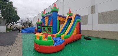5 in 1 mega opsticle jumping castle/dry or waterslide