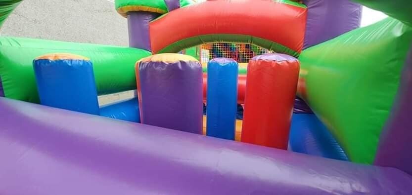 5 in 1 mega opsticle jumping castle/dry or waterslide