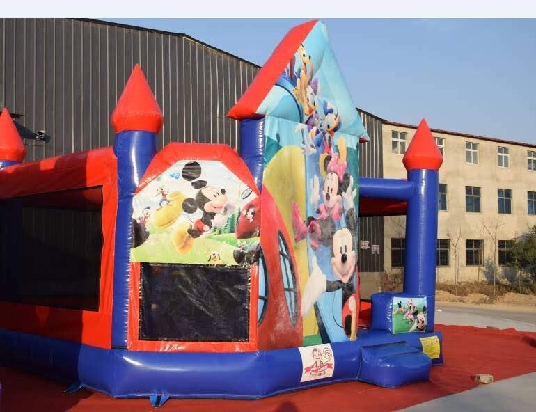 Mickey Mouse clubhouse jumping castle with slide.