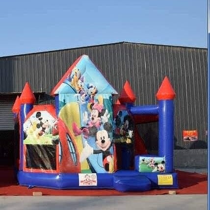 Mickey Mouse clubhouse jumping castle with slide.