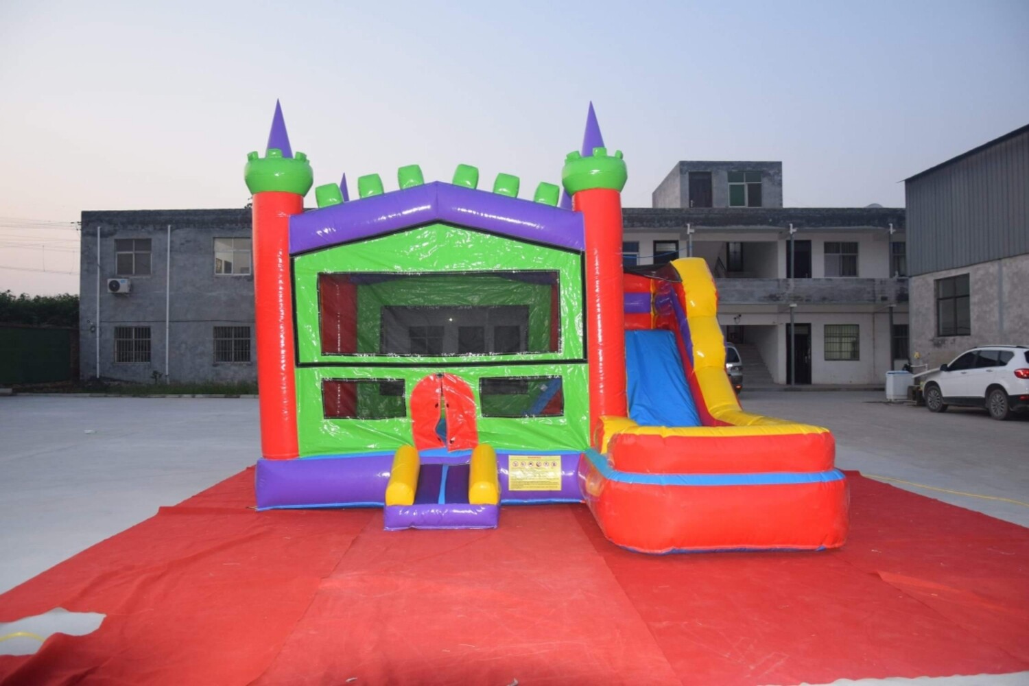 Jumping castle and slide