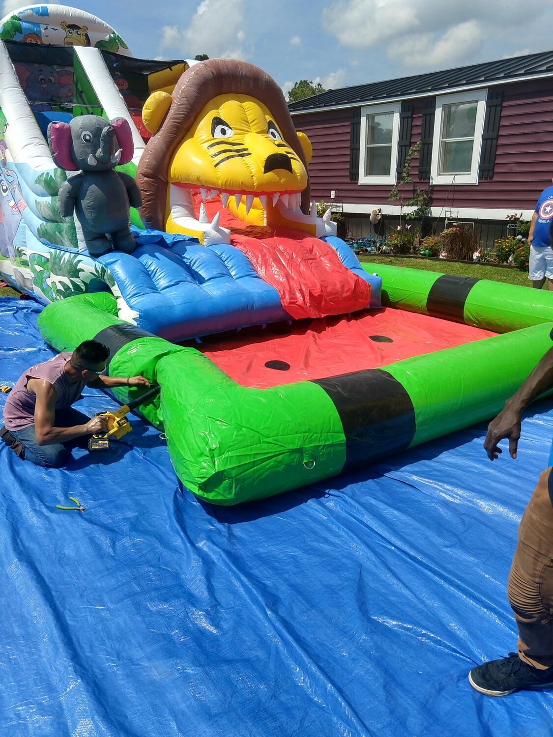 Jungle kids waterslide with big pool