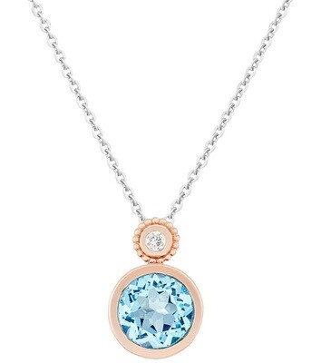 Tuileries—Rose Gold with Sky Blue Topaz