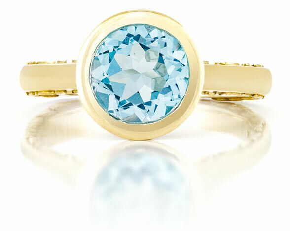 CC Tuileries©—Yellow Gold with Blue Topaz