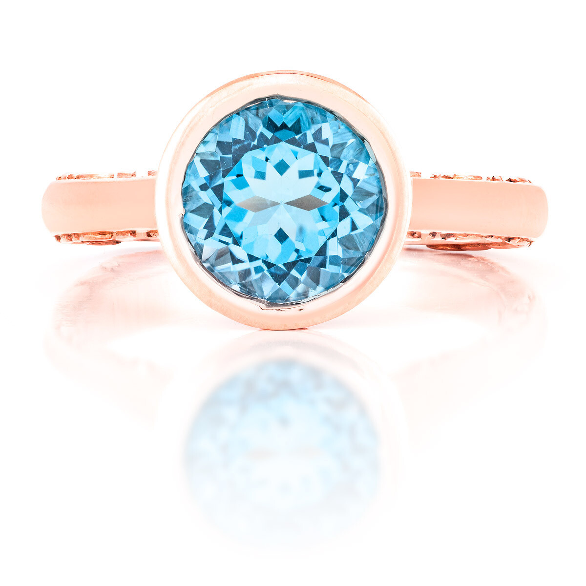 Tuileries—Rose Gold with Blue Topaz