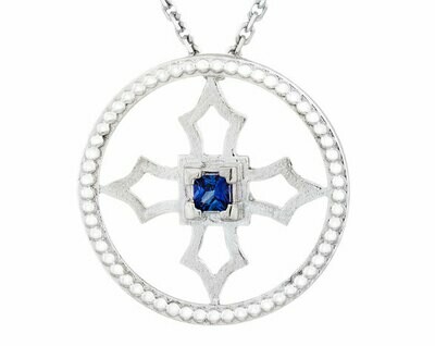 Fontana Pendant—Silver/Sapphire