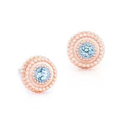 Petit Trésor Earrings—Rose Gold w/ Topaz