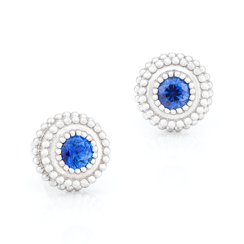 Petit Trésor Earrings—White Gold w/ Sapphire
