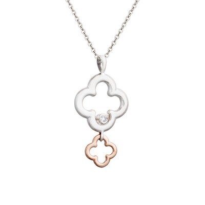 Dolce Pendant in Sterling Silver & Rose Gold