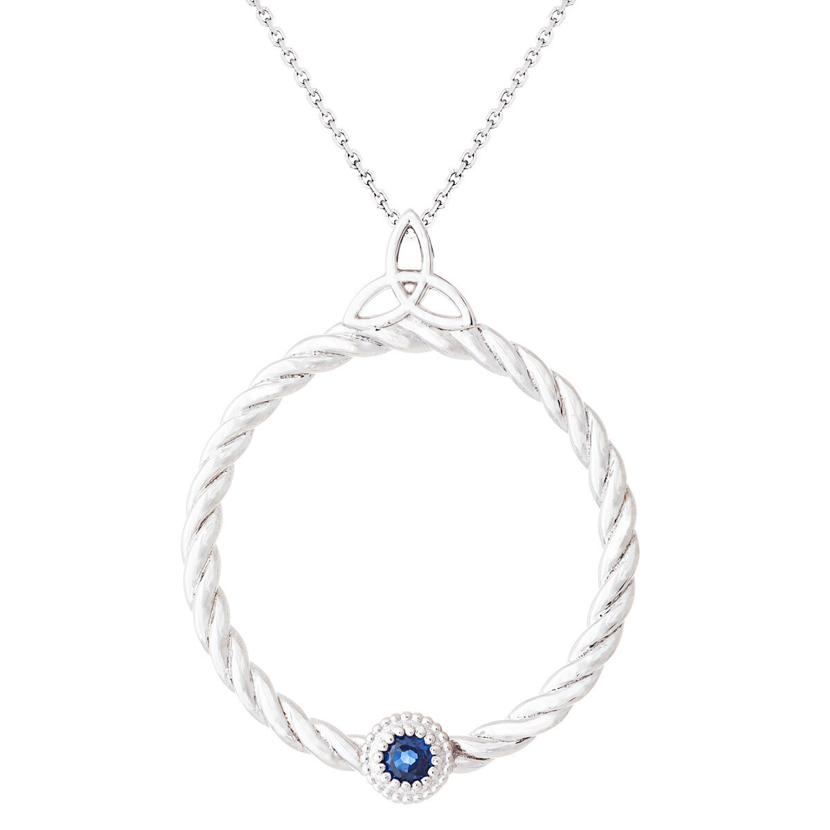 CC Celtic Braid©—Silver w/ Sapphire