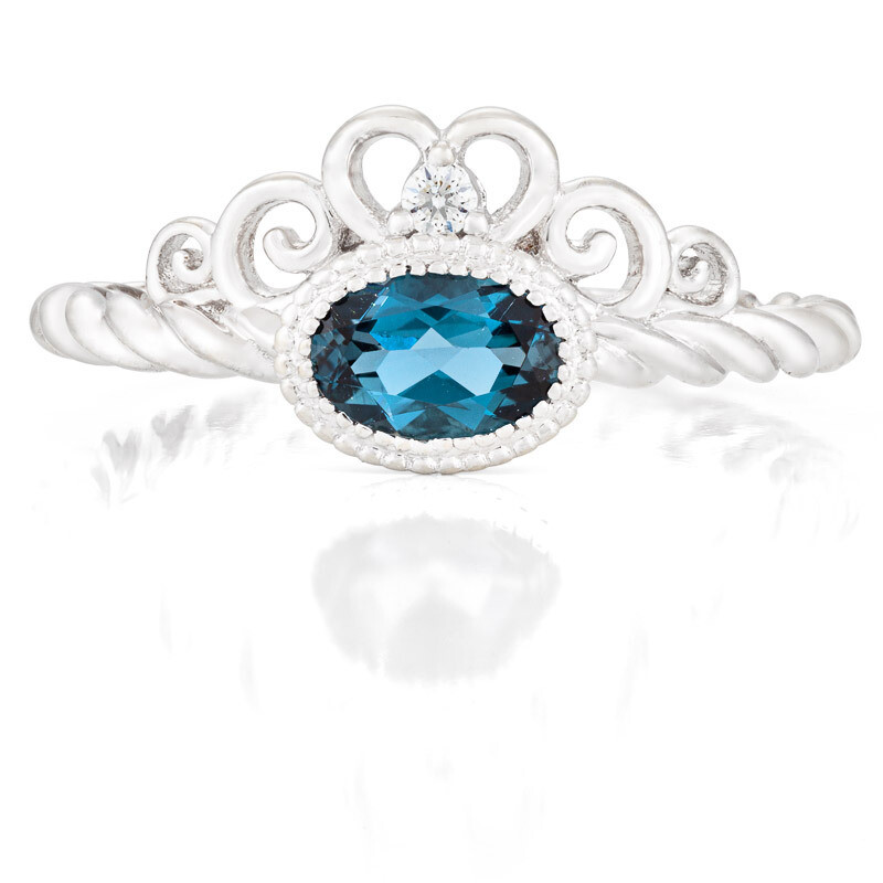 CC Galway Ring—White Gold with London Blue Topaz