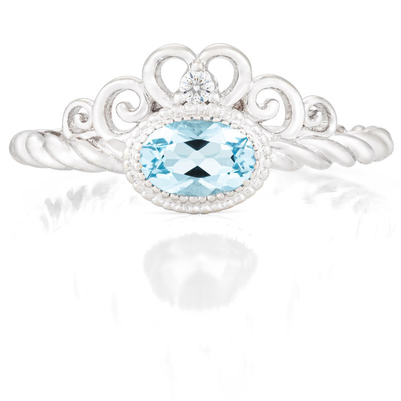 CC Galway Ring—White Gold with Sky Blue Topaz
